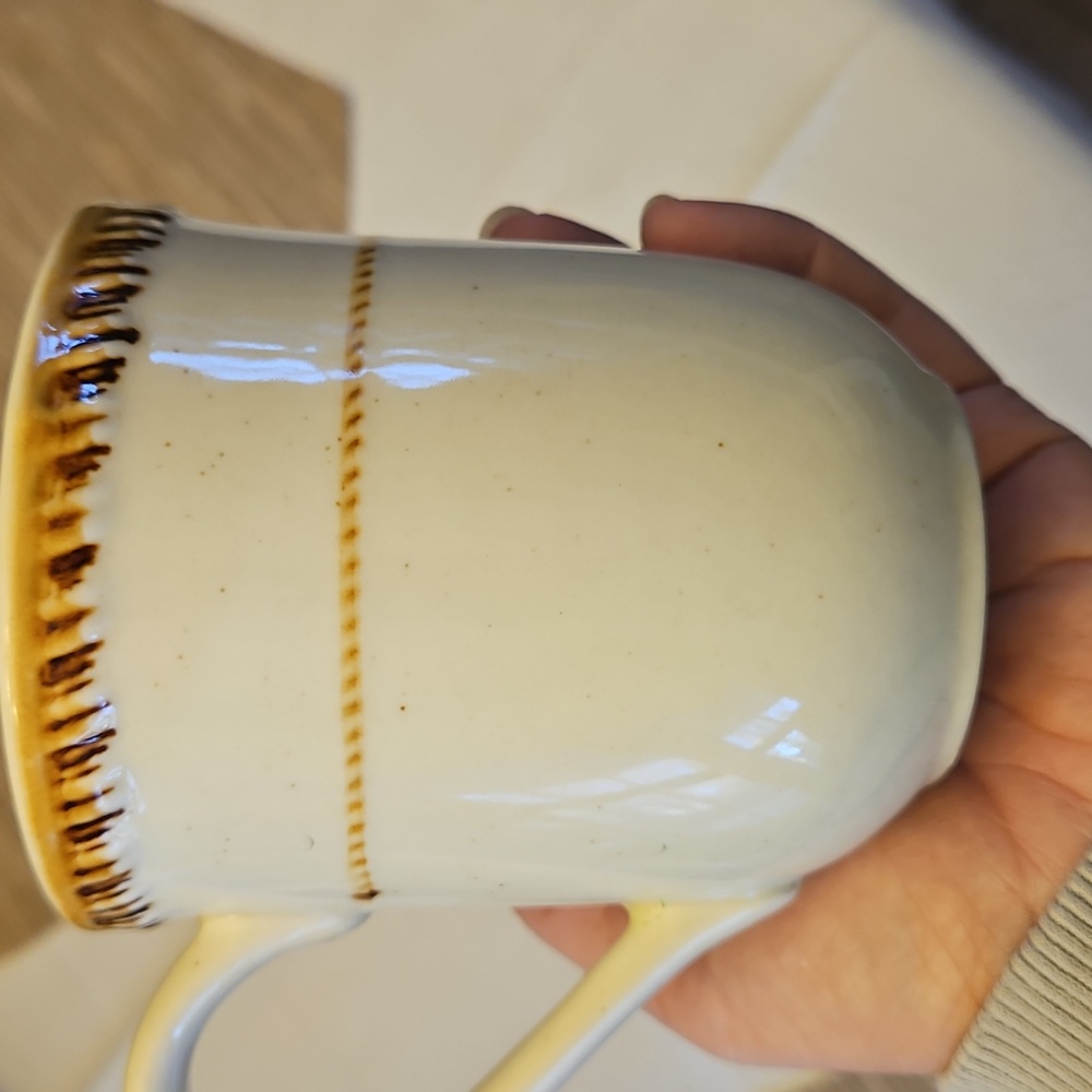 Set of 6 Stoneware Tahiti Mugs on Stand: RARE FIND